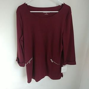 🌳Croft n Barrow Maroon tunic top. Make an Offer*